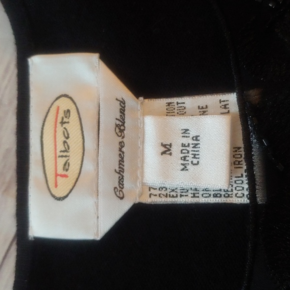 TALBOTS CASHMERE & SILK BLEND EMBELLISHED SWEATER - Picture 4 of 7